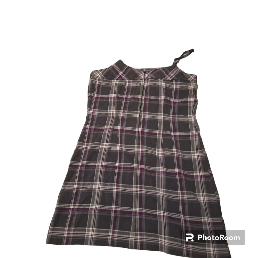 Vtg Y2K Purple Gray Plaid Spaghetti Strap Dress Size 9 Byer Too! California - Picture 2 of 7